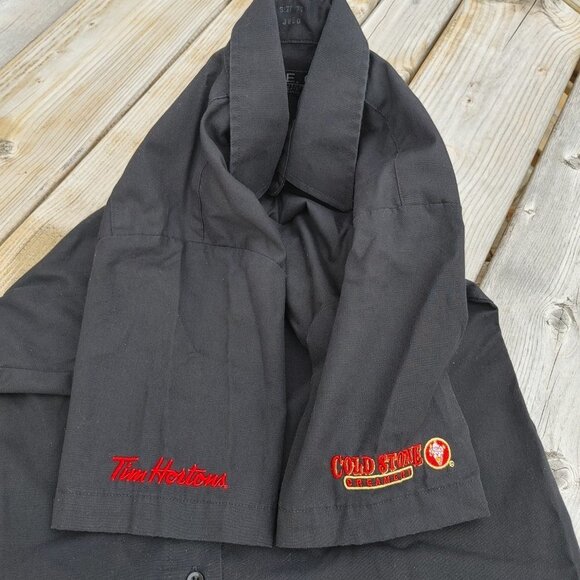 Tim Hortons Cold Stone Creamery Employee Dress Collared Black Shirt XS E… - Picture 5 of 6
